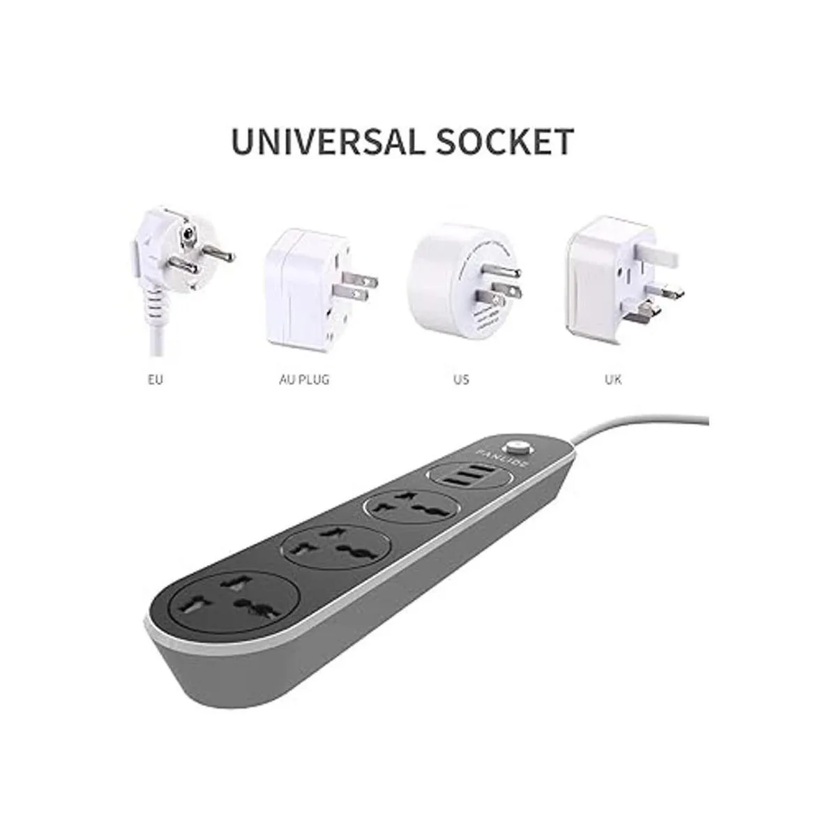 Fanlide Regleta de alimentación con puertos USB cable de_5