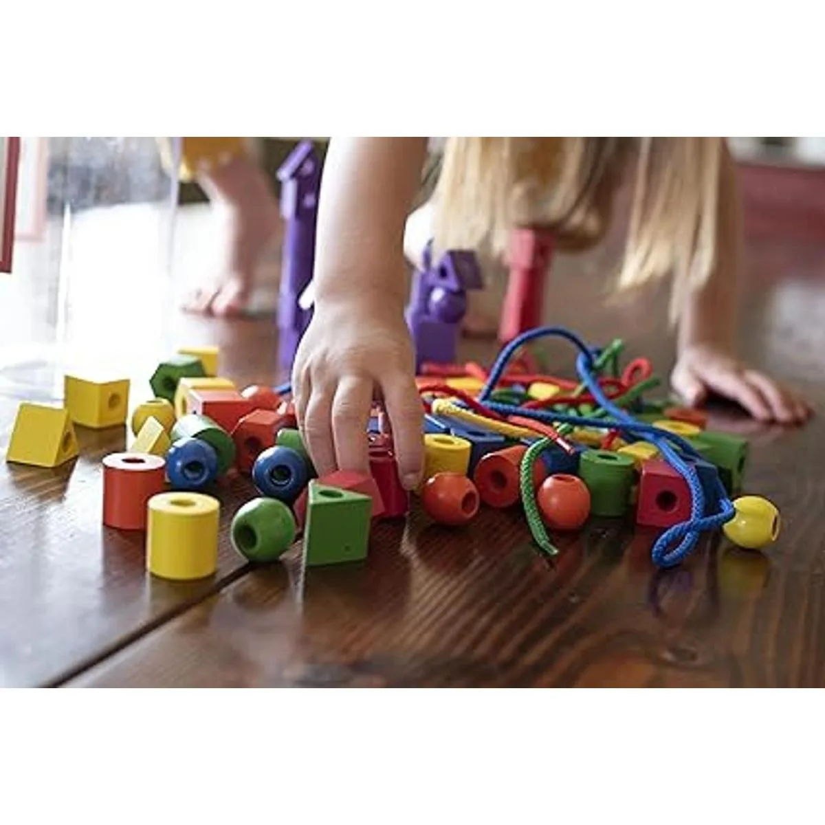 LMC Products Cuentas de encaje de madera de 125 piezas_5