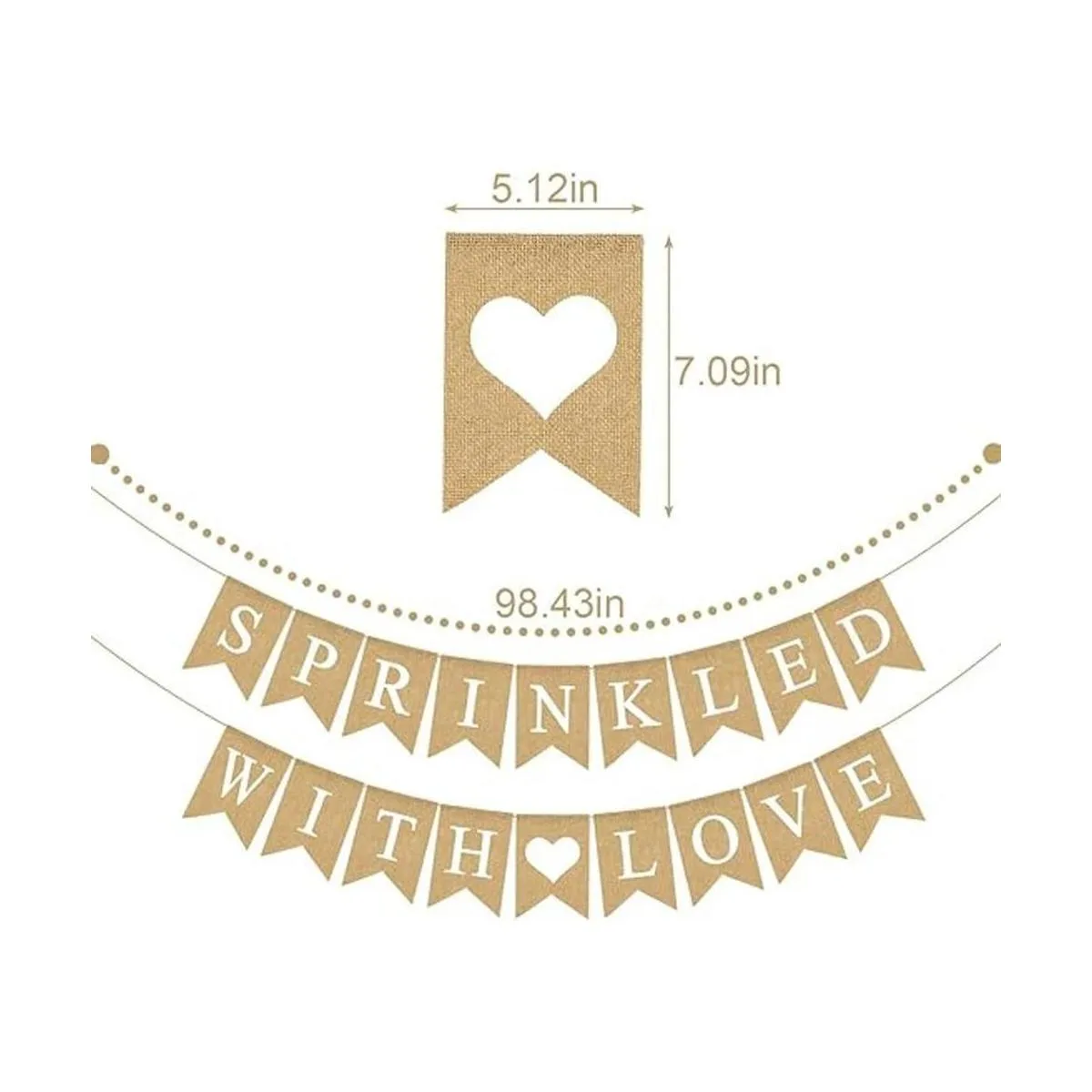 Rainlemon Yute arpillera rociada con amor bandera género_5