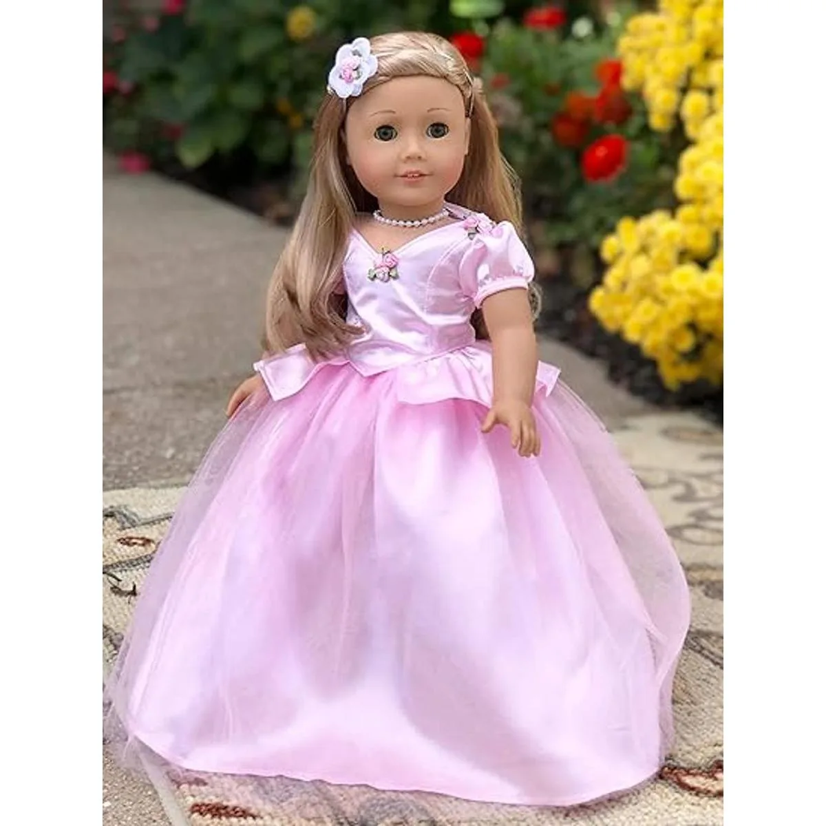 DreamWorld Collections Bonito rosa Vestido collar y_3