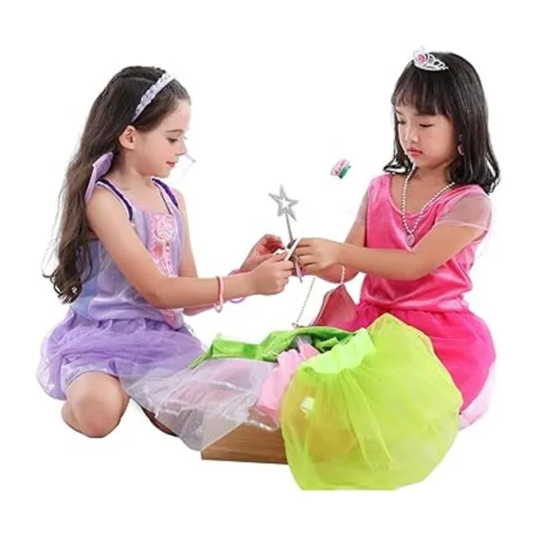 Baúl de set de disfraces FEDIO para niñas pequeñas de 3 a_4