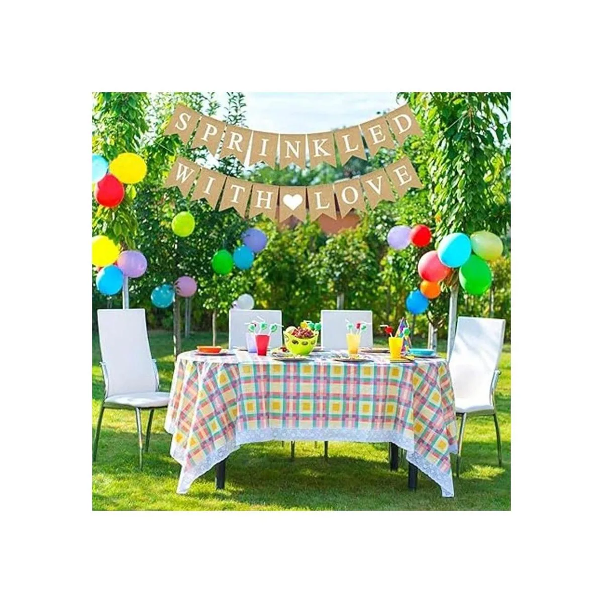 Rainlemon Yute arpillera rociada con amor bandera género_2