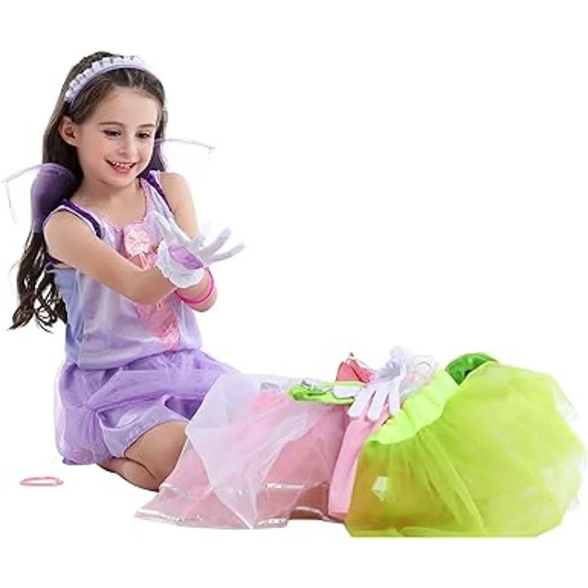 Baúl de set de disfraces FEDIO para niñas pequeñas de 3 a_5