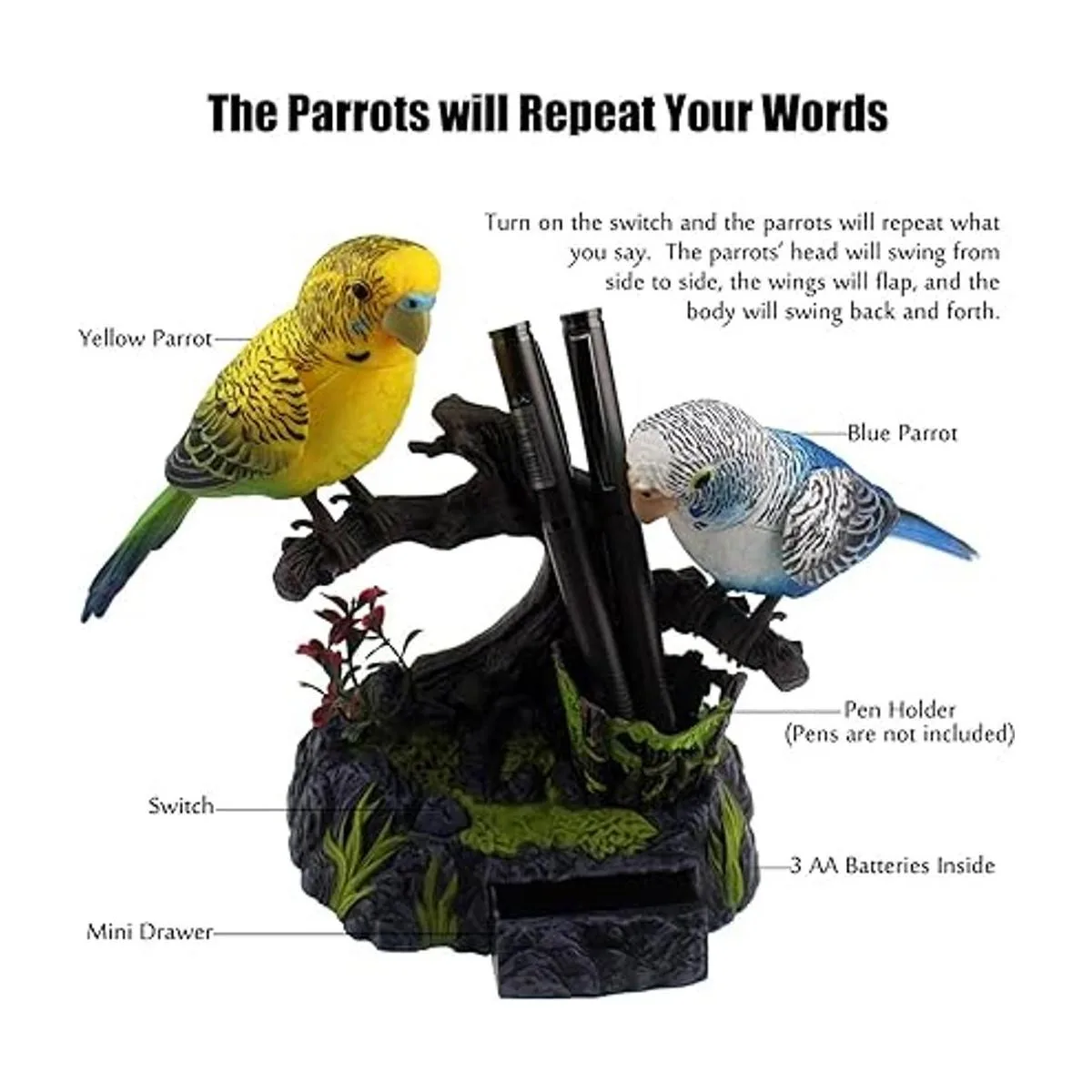 Tipmant Parrots Birds Animales electrónicos para_3