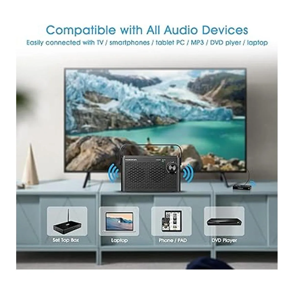 Altavoz inalámbrico para TV caja de sonido portátil de_3