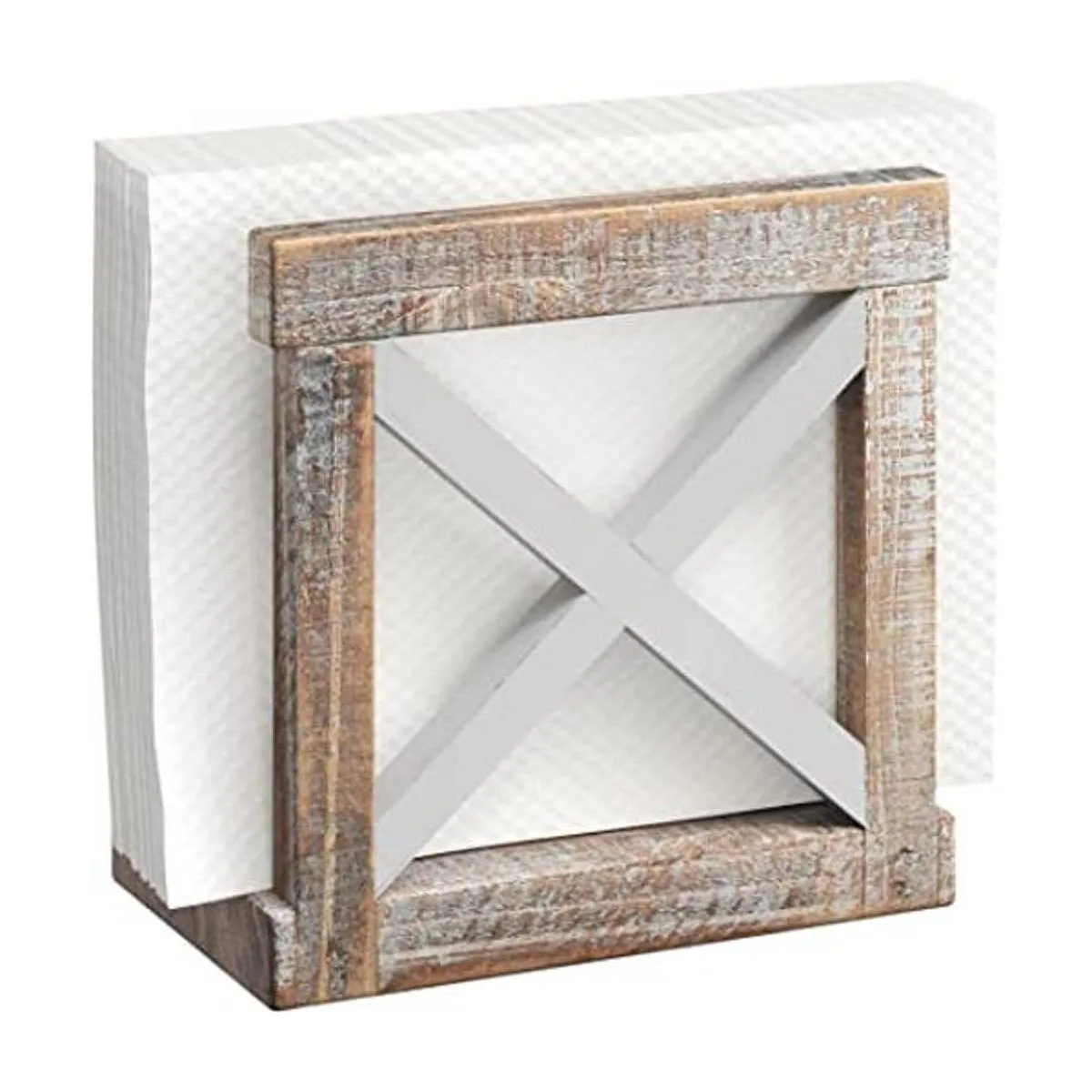 Barnyard Designs Servilletero rústico para mesa de cocina