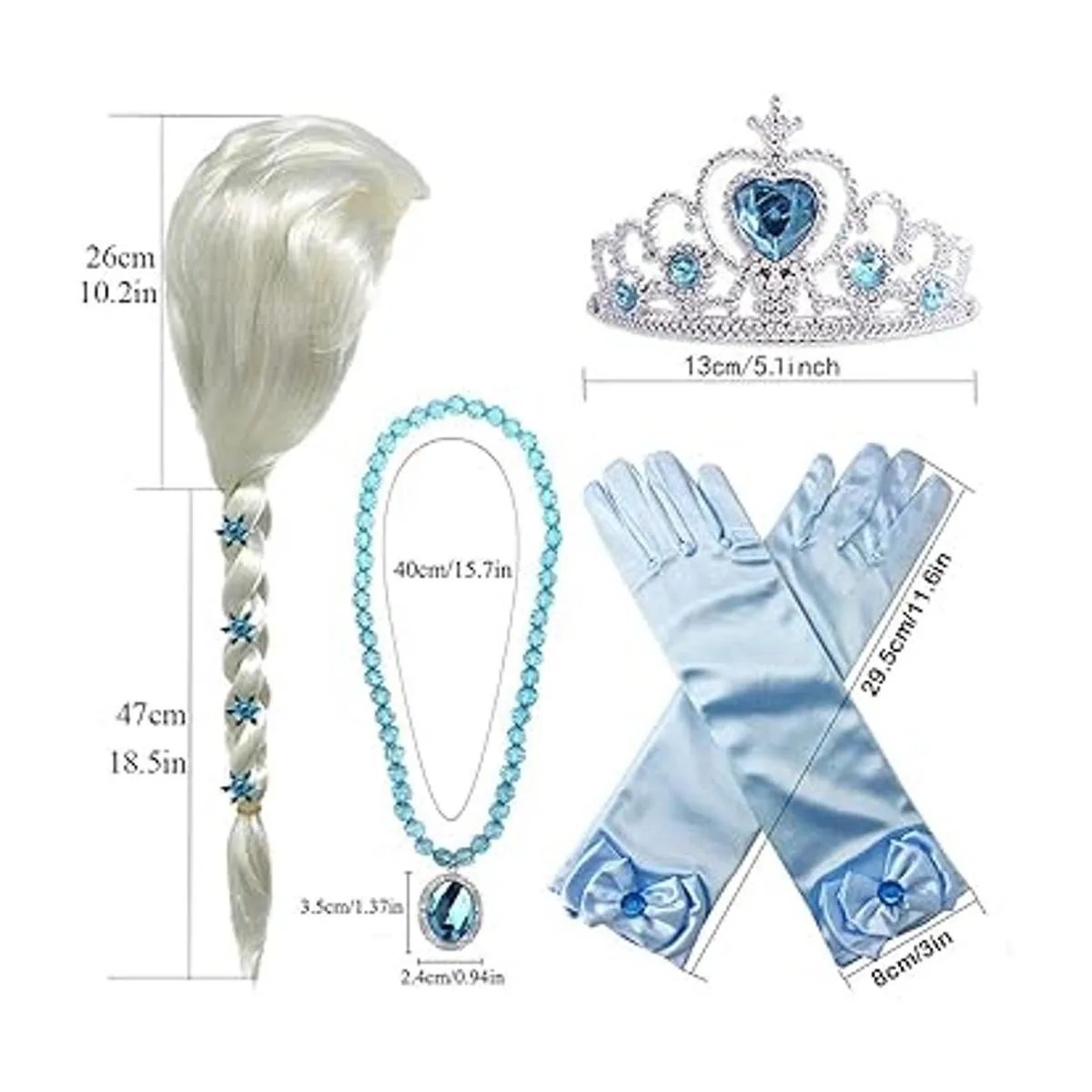 Peluca de princesa Elsa de Elsa Frozen con tiara de_5