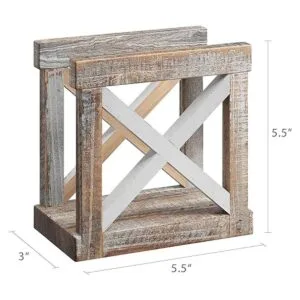 Barnyard Designs Servilletero rústico para mesa de cocina