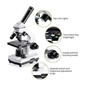Microscopios 100X2000X para niños estudiantes y adultos_4
