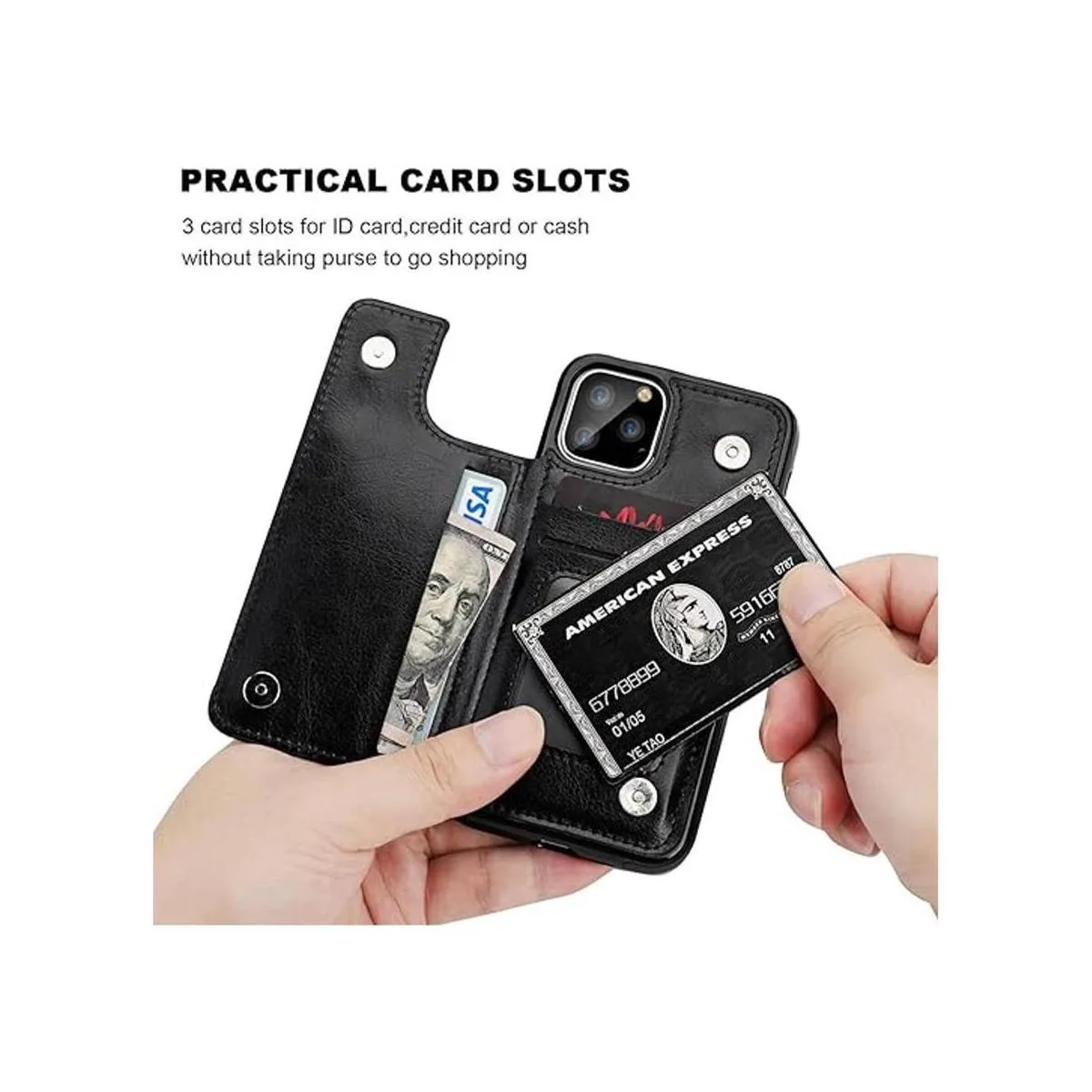 OT ONETOP Funda tipo cartera para iPhone 11 Pro con_4