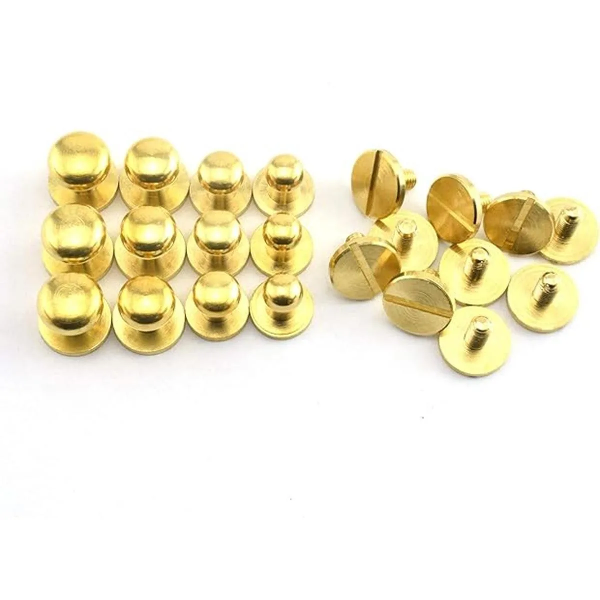 LQ Industrial 8 piezas de latón macizo Sam marrón botón_1