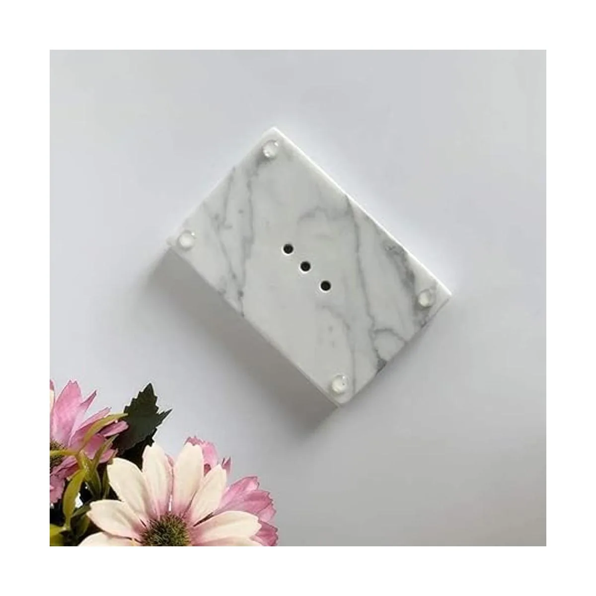 StonePlus Jabonera de mármol natural y suave soporte_5