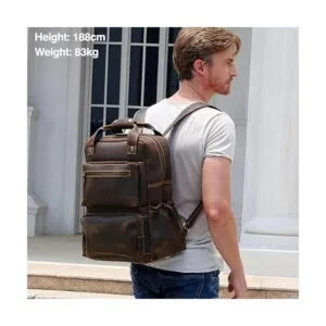 TIDING Mochila de piel auténtica para hombre de 17.3_6