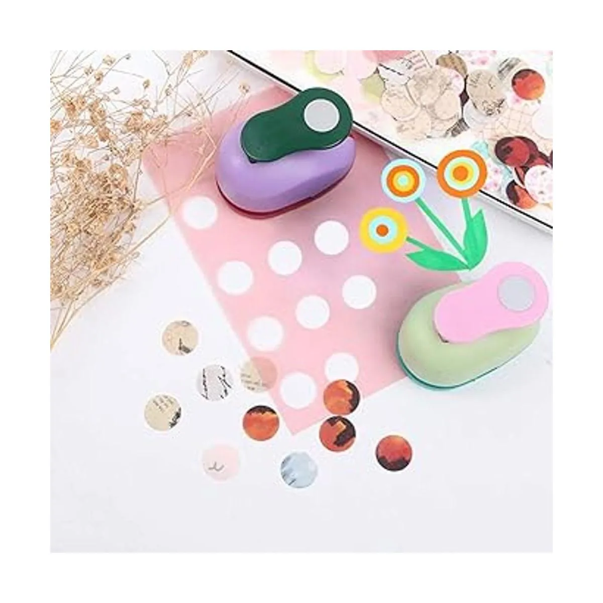 Haploon 4 perforadoras de papel perforadoras de 1.0 in en_6