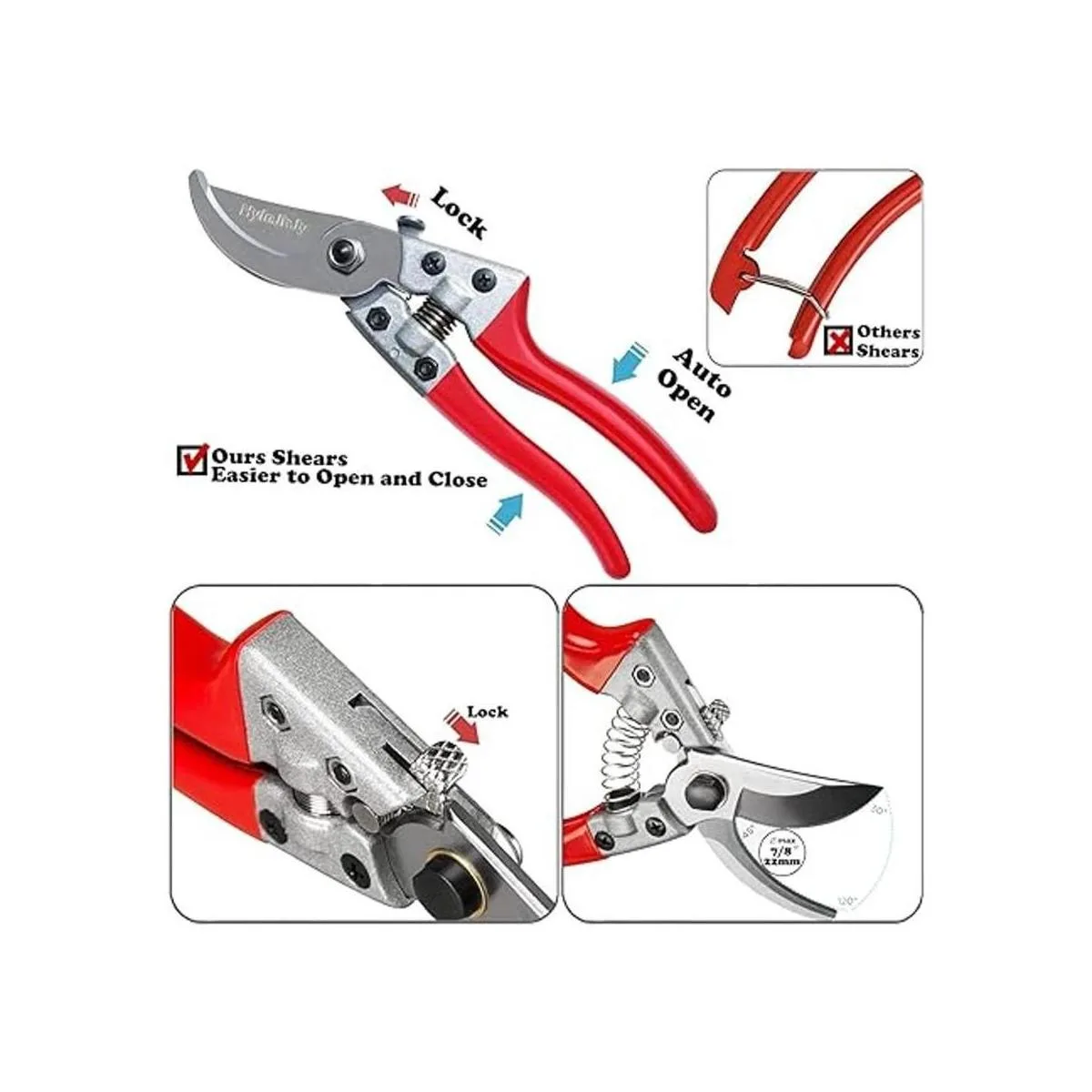 HyleJhJy Tijeras de podar de acero de 8 pulgadas con_4