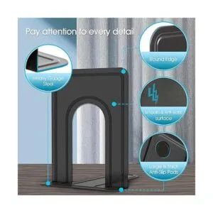 HappyHapi 28 sujetalibros de metal soporte negro para_3