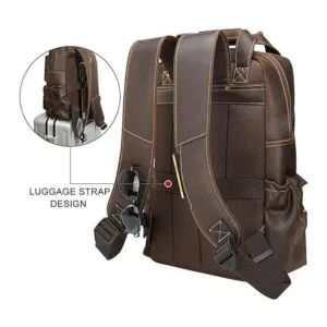 TIDING Mochila de piel auténtica para hombre de 17.3_2