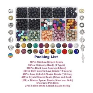 EuTengHao Kit de 702 cuentas de lava de piedra de roca de