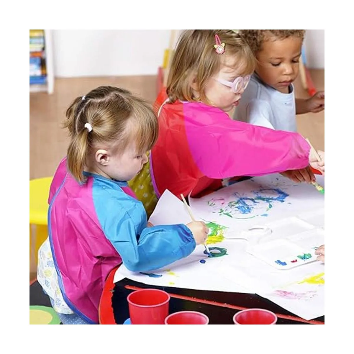 Delantal de pintura para niños con manga larga para 26_3