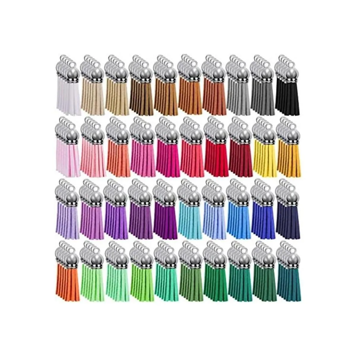 Duufin 200 piezas de llaveros con borlas de cuero a