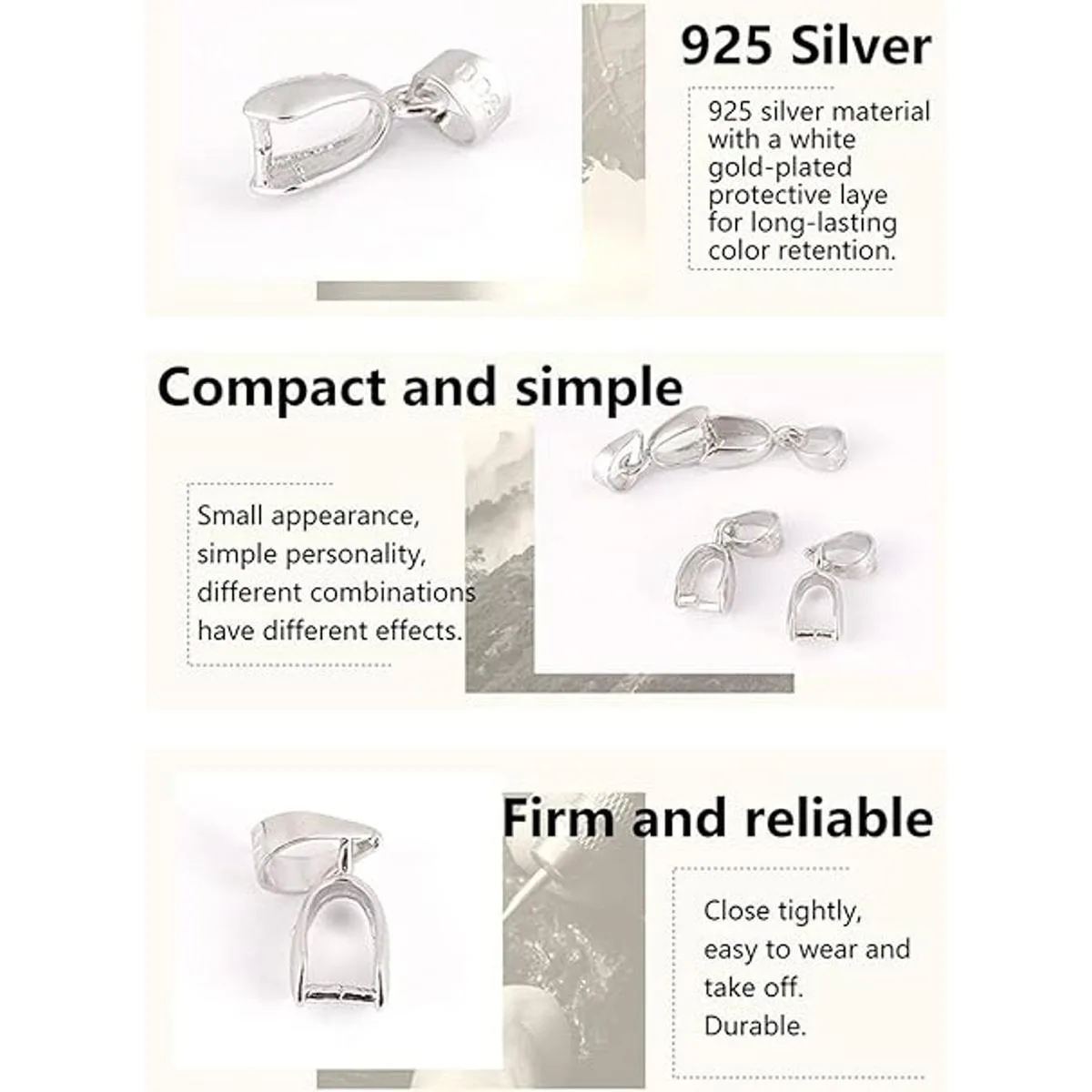 Lind Kitchen 2 unids 925 plata esterlina colgante Bail