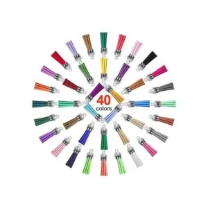 Duufin 200 piezas de llaveros con borlas de cuero a