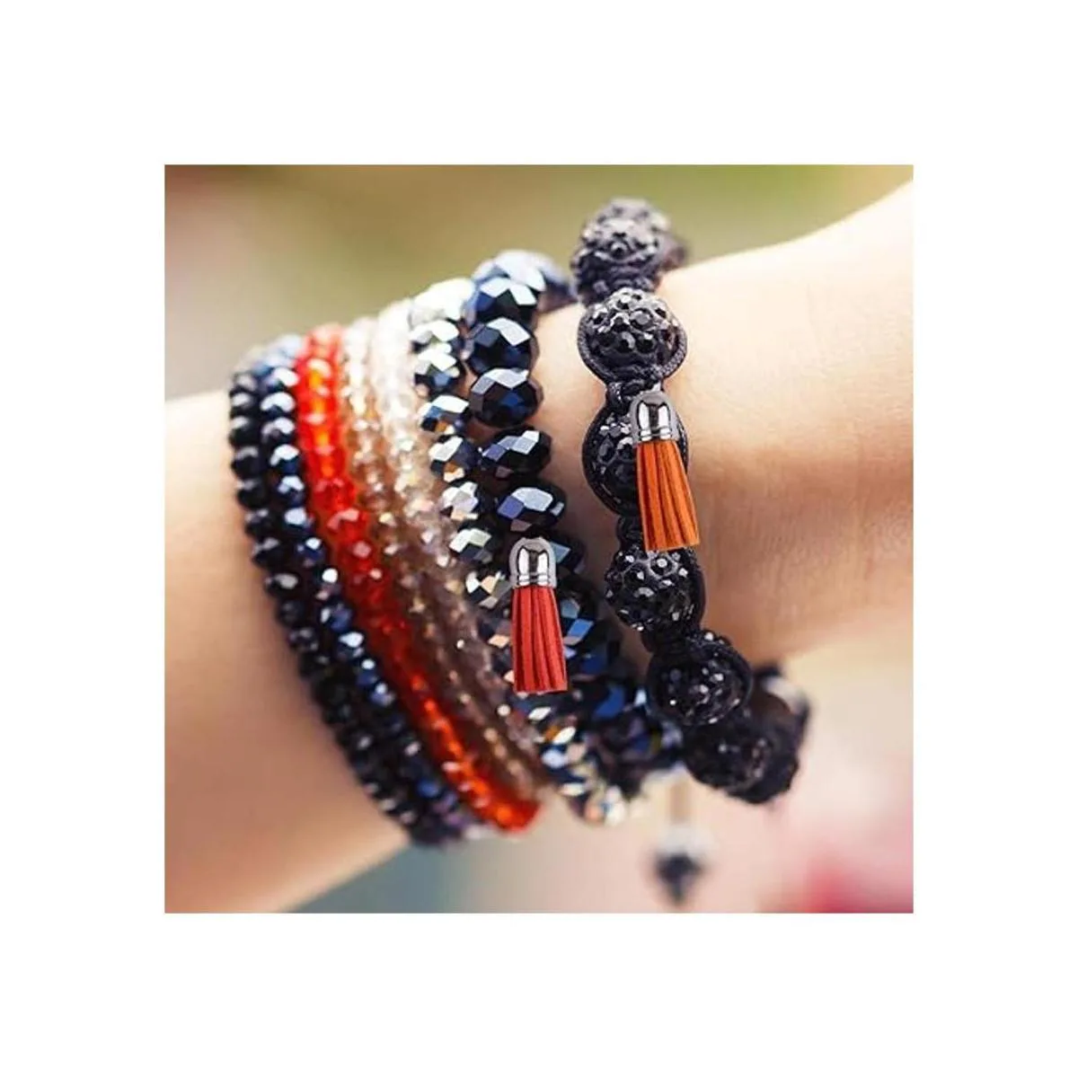 Duufin 200 piezas de llaveros con borlas de cuero a