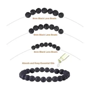 EuTengHao Kit de 702 cuentas de lava de piedra de roca de