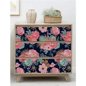 HaokHome 930051 Papel tapiz floral moderno para despegar y_3