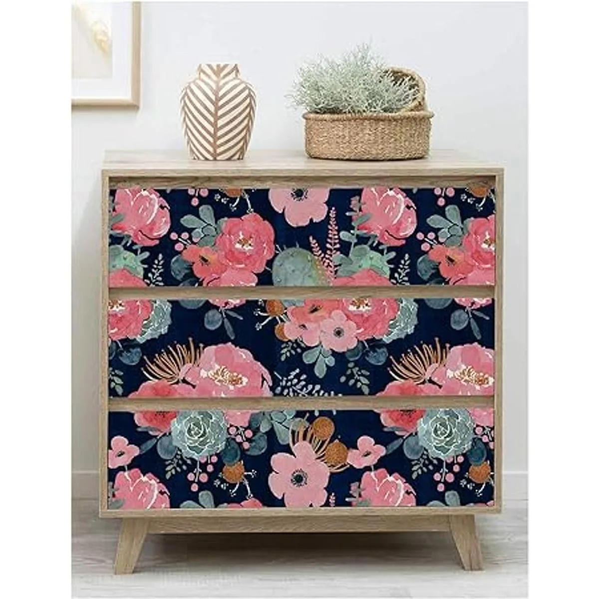 HaokHome 930051 Papel tapiz floral moderno para despegar y_3