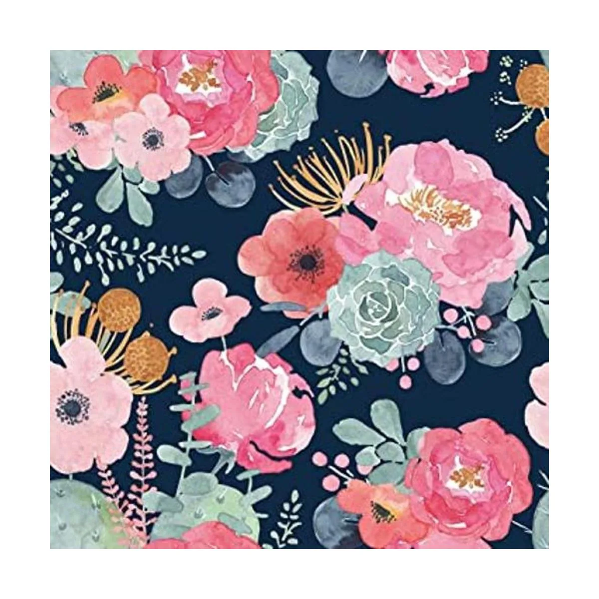 HaokHome 930051 Papel tapiz floral moderno para despegar y_1