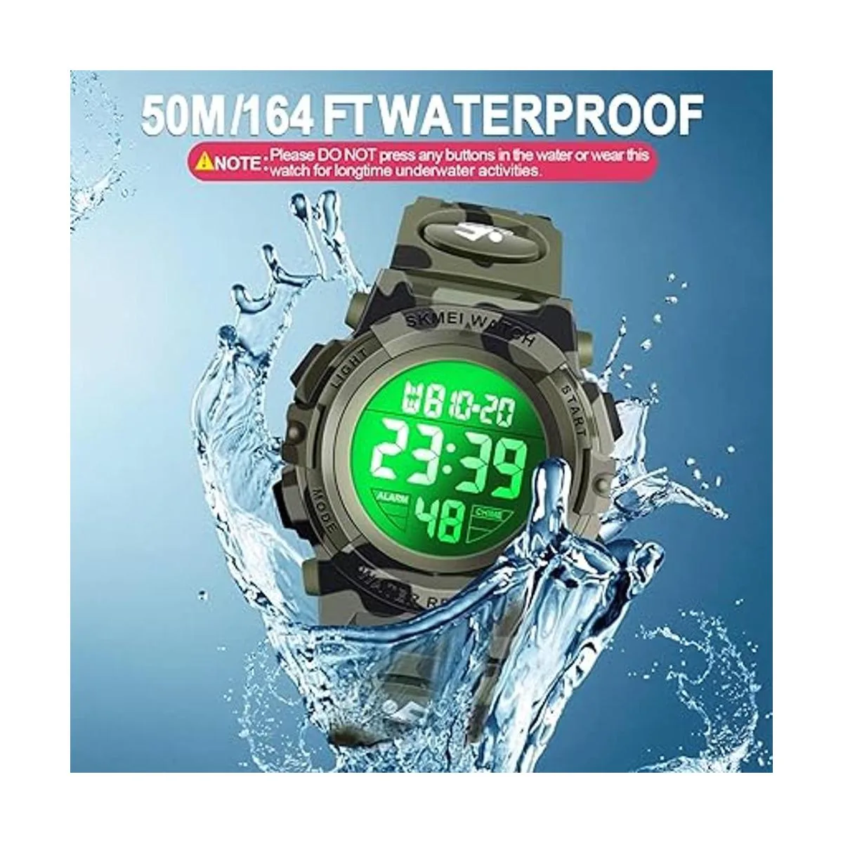 Dodosky Reloj impermeable multifuncional LED para niños_4