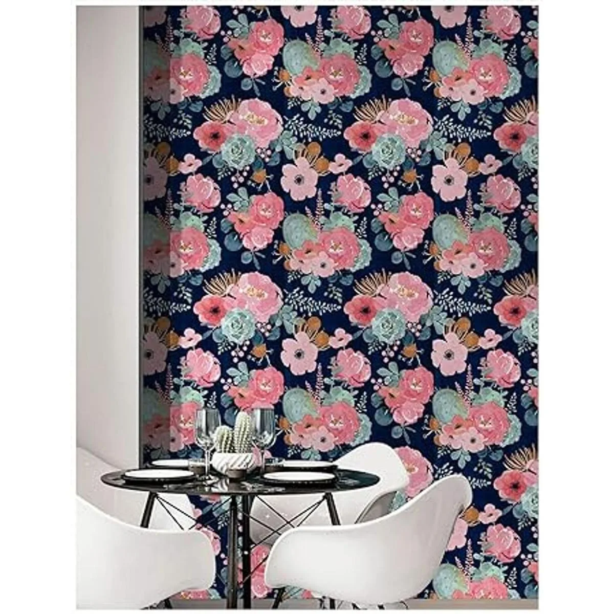 HaokHome 930051 Papel tapiz floral moderno para despegar y_2