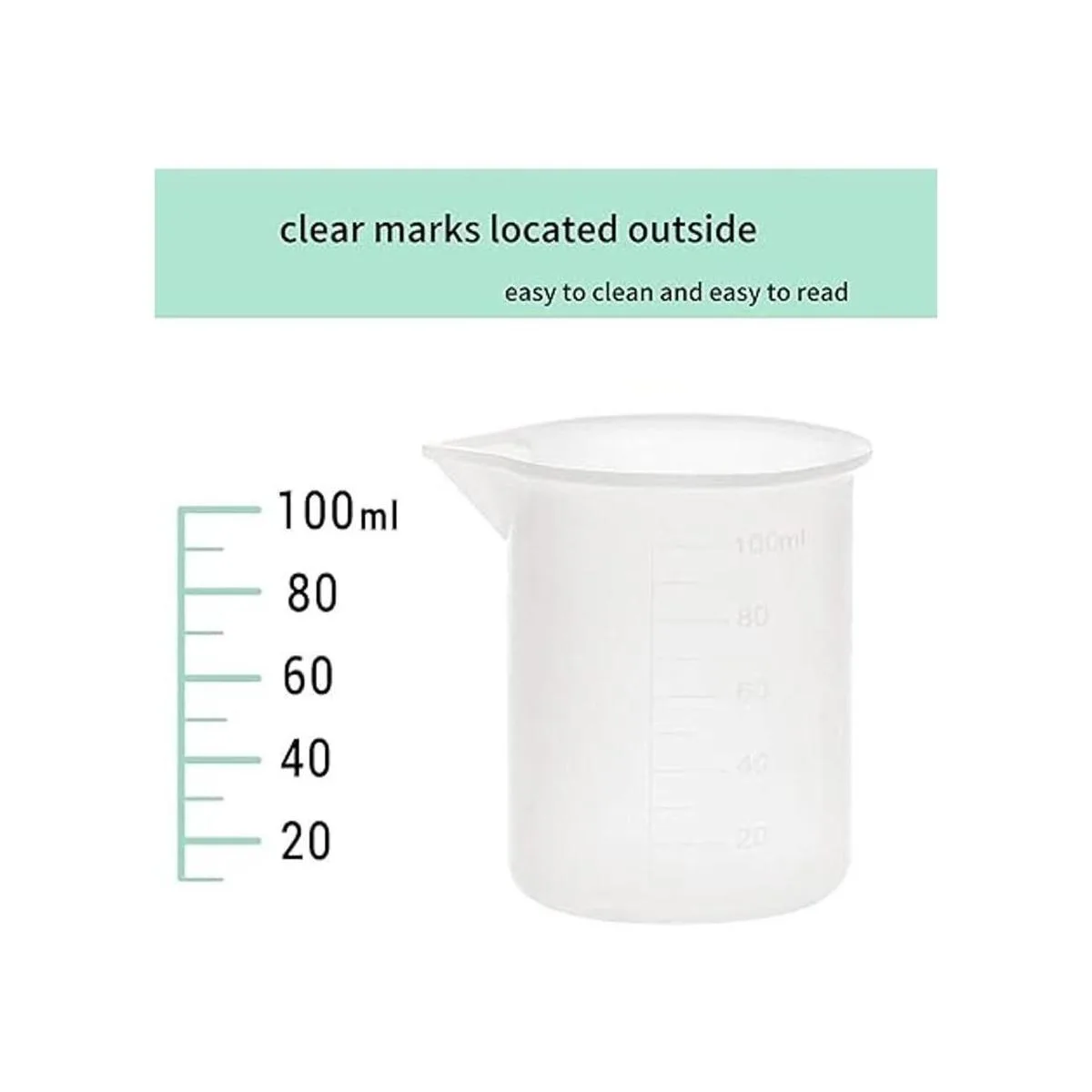 10 tazas medidoras de silicona 3.4 fl oz reutilizables de_2