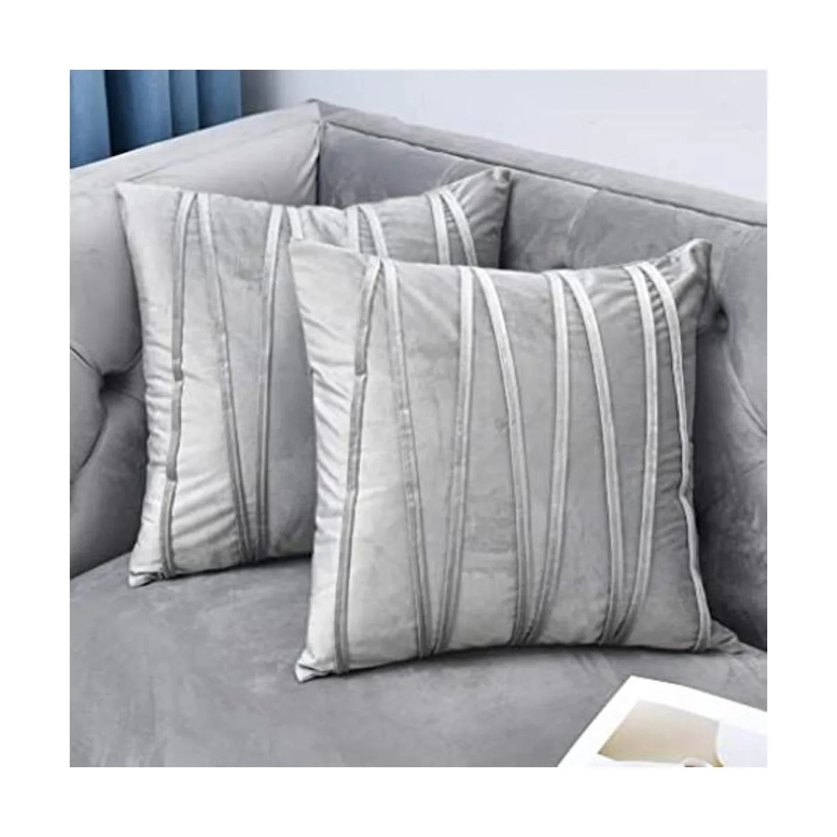 NianEr Juego de 2 fundas cuadradas de almohada de_1