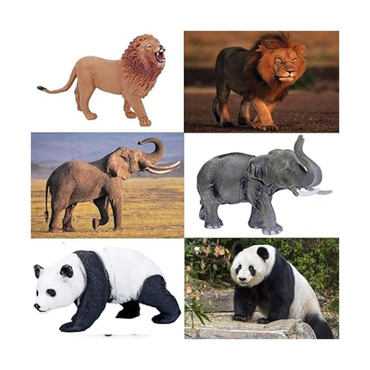 Figuras de animales de safari juguetes con alfombra de_4