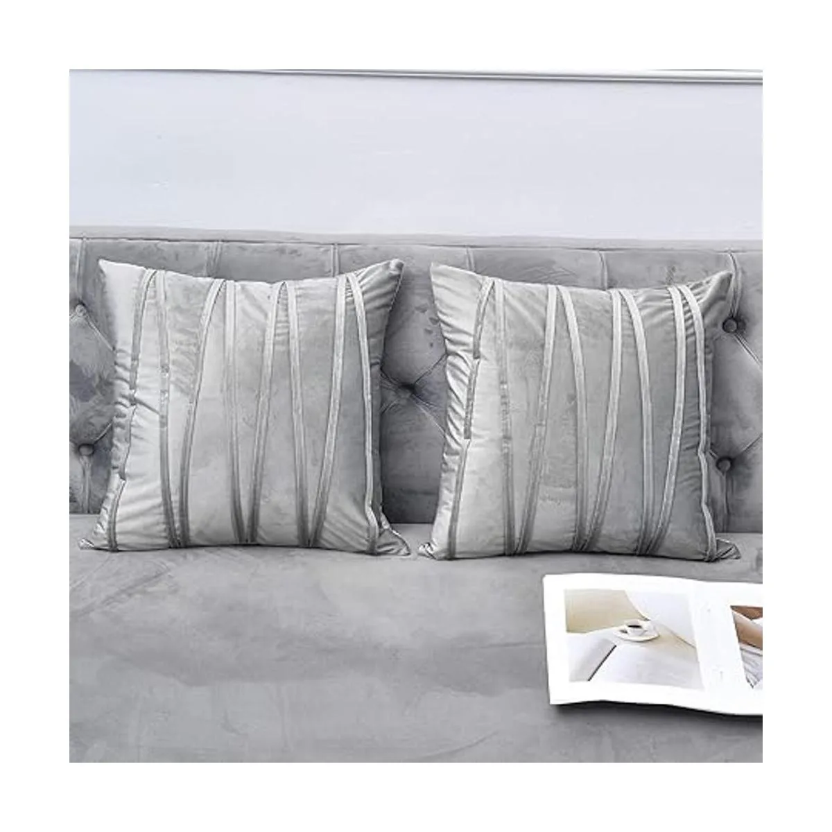 NianEr Juego de 2 fundas cuadradas de almohada de_3