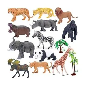 Figuras de animales de safari juguetes con alfombra de_5