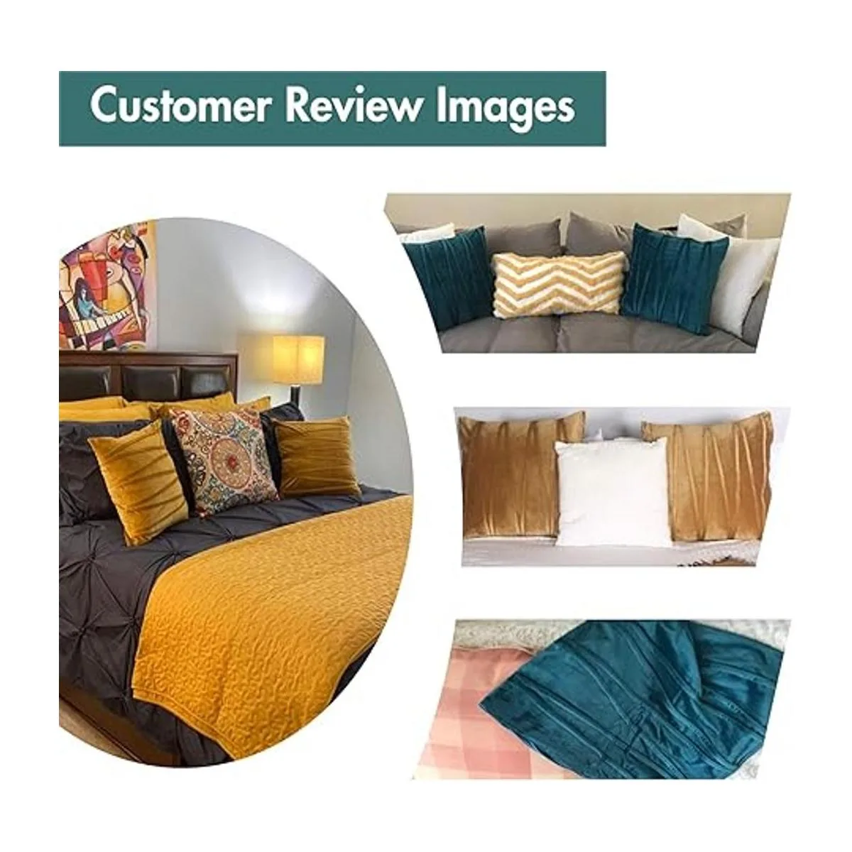 NianEr Juego de 2 fundas cuadradas de almohada de_4