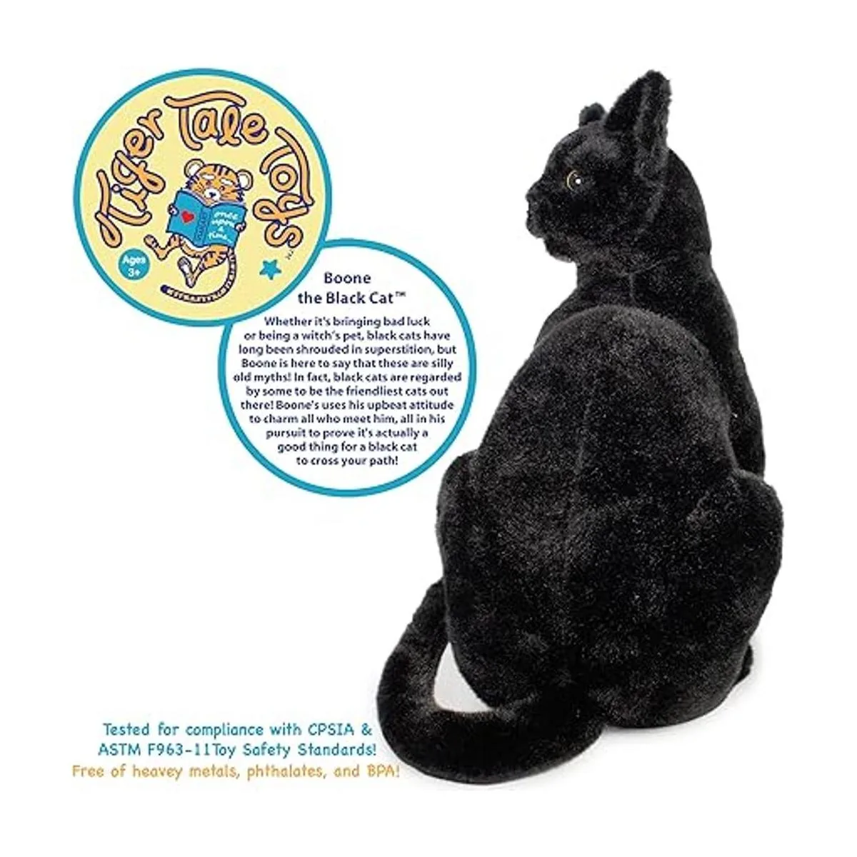 Boone The Black Cat Peluche de peluche de 13 pulgadas_3