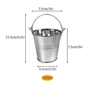 Paquete de 12 mini cubos de metal cubos de hojalata de_2