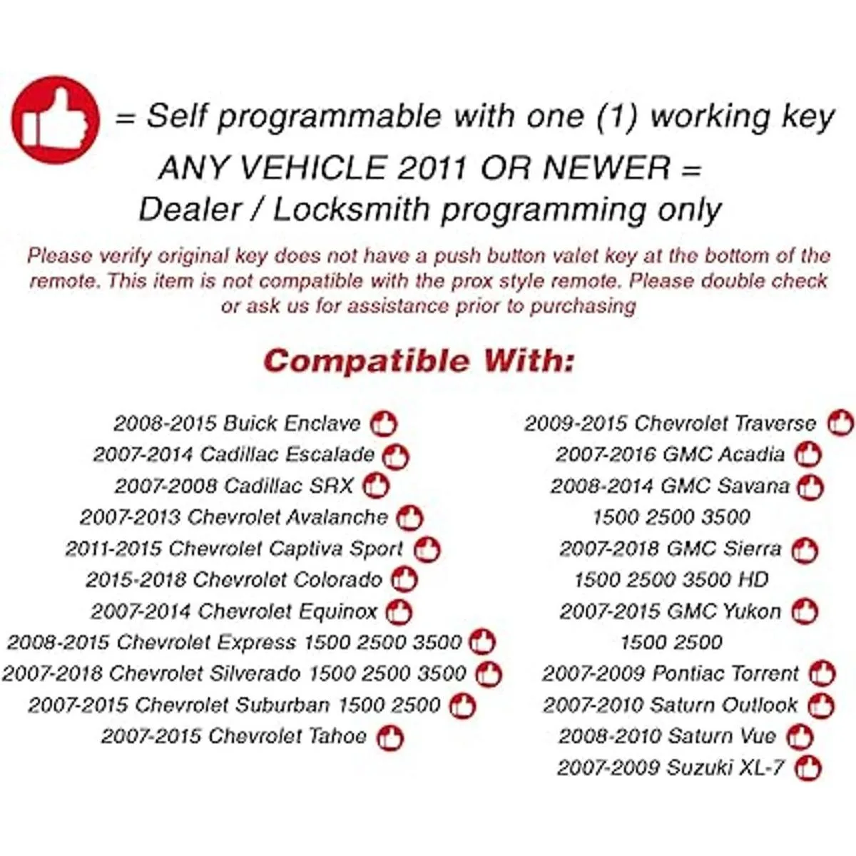 KeylessOption Llave remota para coche para Chevy_4