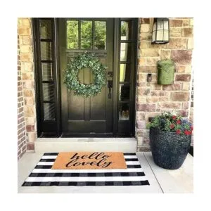 Buffalo Alfombra de algodón a cuadros en blanco y negro