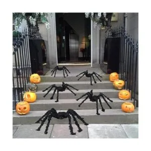 BEIGUO 5 arañas peludas de Halloween con ojos rojos patas_5