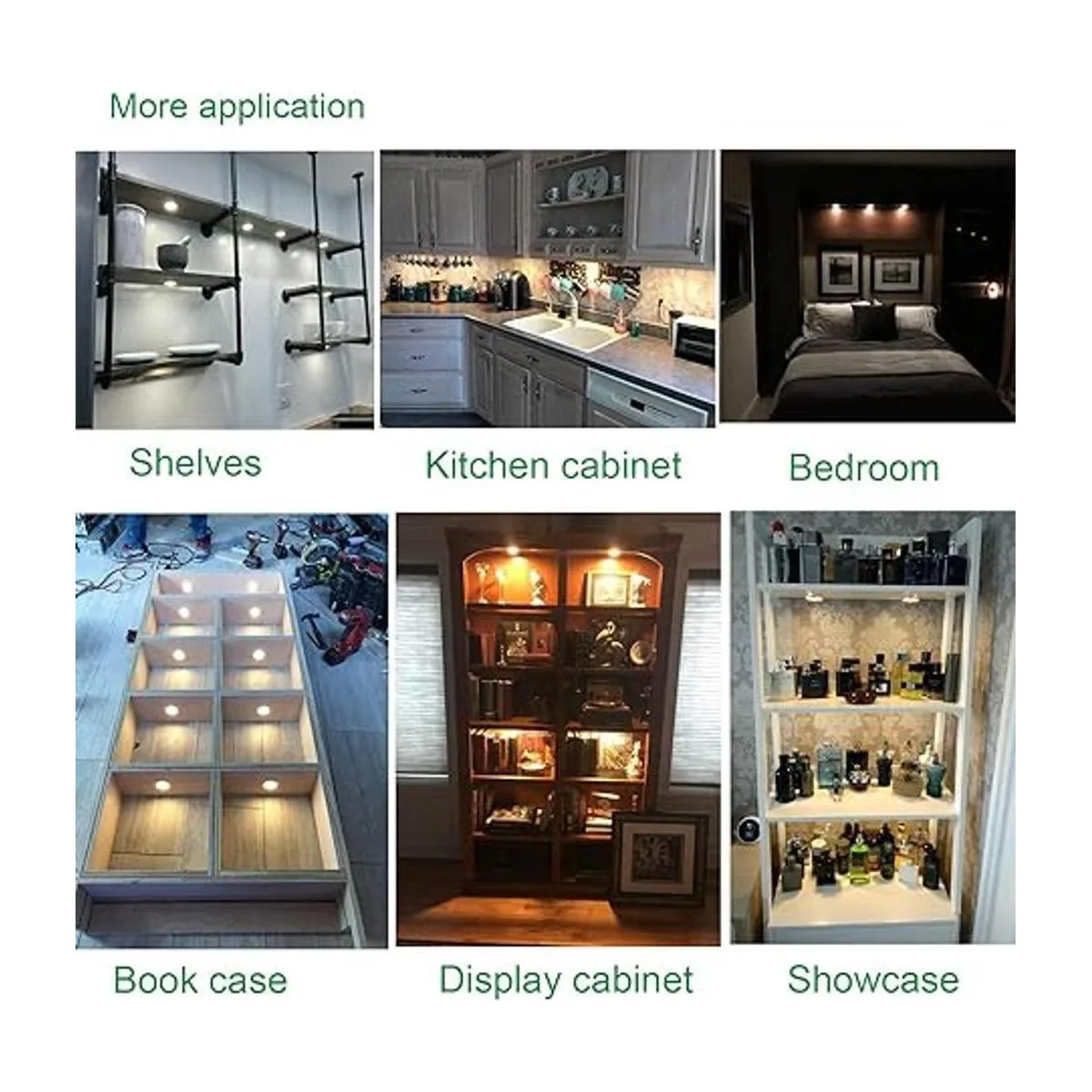 AIBOO Iluminación LED para debajo del gabinete de 12 V_4