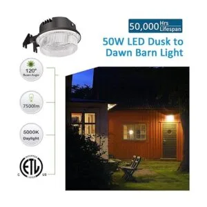 SZGMJIA Paquete de 2 luces LED de granero de 50 W 6500_2