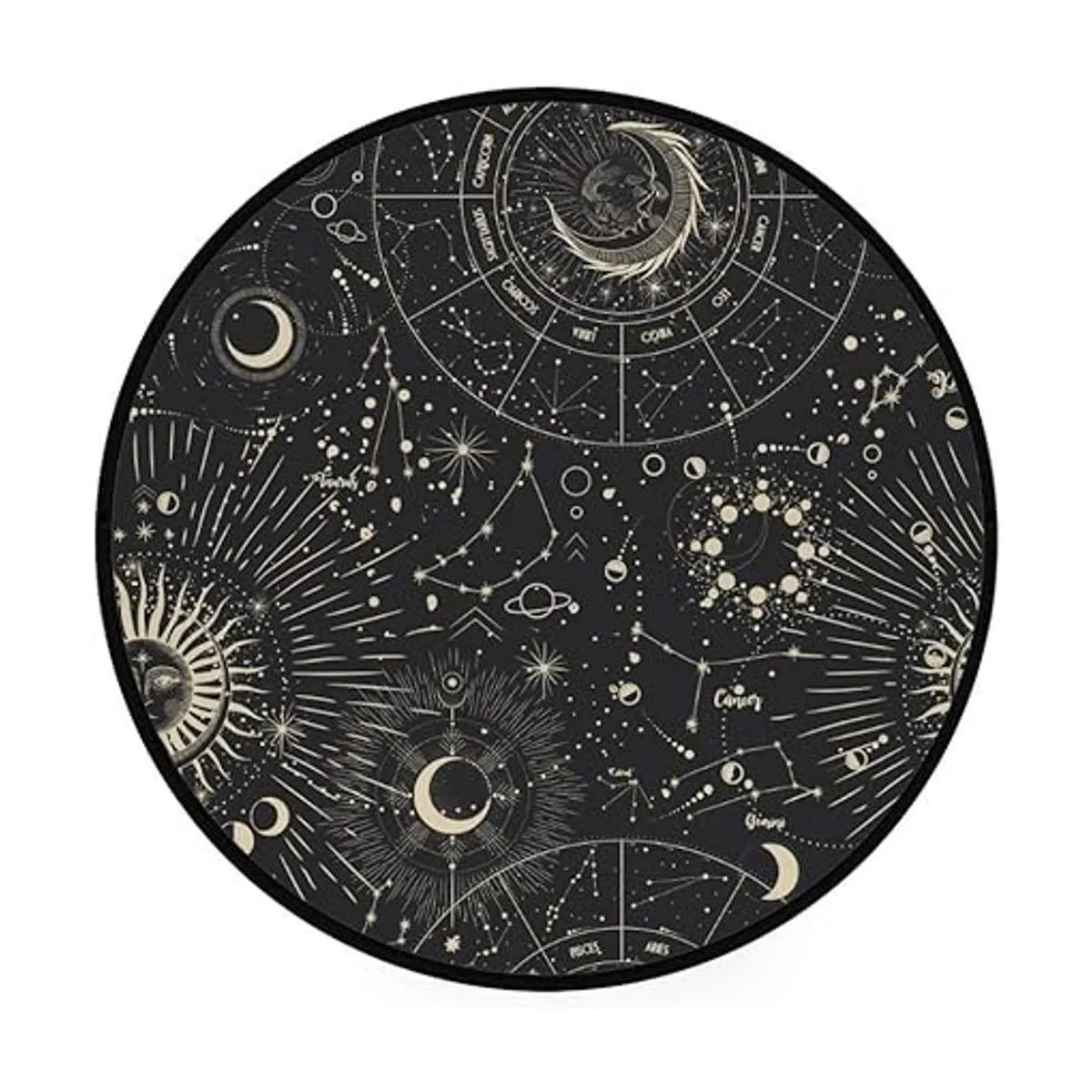 Kuizee Felpudo redondo con fases lunares sol zodiaco_2