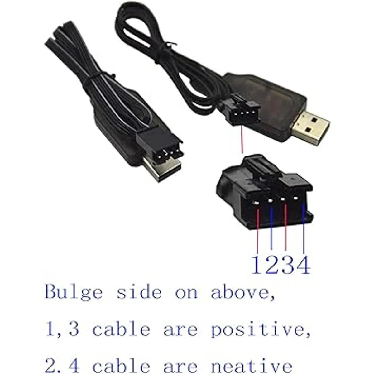 Blomiky Paquete de 2 cables de carga USB de 7.4 V2 x 3.7_2