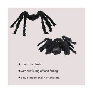 BEIGUO 5 arañas peludas de Halloween con ojos rojos patas_4