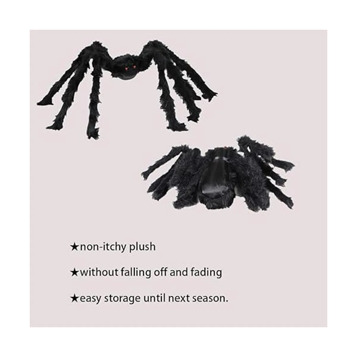 BEIGUO 5 arañas peludas de Halloween con ojos rojos patas_4